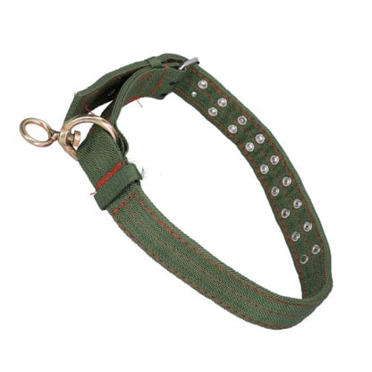 Canvas Cattle Collar, Adjustable Farm Animal Neck Strap with Metal Pin Buckle, Dark Green, S/M/L Size Options(S) - size: S