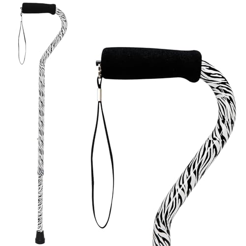 DMI Adjustable Designer Cane with Offset Handle - color: Zebra, size: 1 Count (Pack of 1)