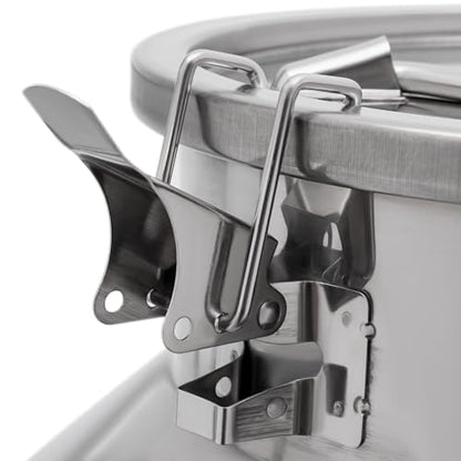 60L Stainless Steel Milk Can, Heavy Duty Food Storage & Transport Container for Dairy, Wine, Grains, Ideal for Home, Farm & Commercial Use, With a Faucet - size: 15.85Gallon