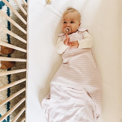 Woolino 4 Season Ultimate Baby Sleep Sack – Merino Wool Baby Sleep Bag, Organic Cotton, Temperature Regulating Wearable Blanket, Adjustable Sleep Sack 2–24 Months, All Season - Lilac - color: Lilac