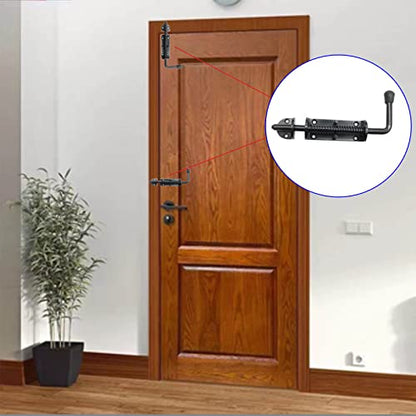 Black 2 Packs 6.5 Inch Heavy Duty Spring Loaded Latch Pin, Sliding Barrel Bolt Door Lock for Chests/Cabinets/Utility Trailer Gate, 2mm Thickened Interior and Outdoor Latch - size: 6.5