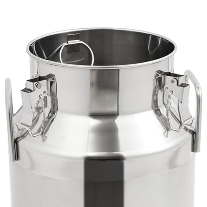 304 Stainless Steel Milk Can, 28L/7.4Gal Milk Bucket Wine Pail Sealed Bucket, Heavy Duty Storage Can Tote Jug with Sealed Lid for Liquid Storage - size: 28L/7.4Gal