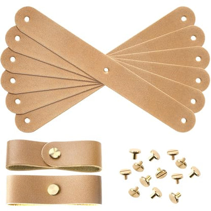 Chunful 6 Pcs Leather Breakaway Halter Replacement Straps for Horses - color: Khaki