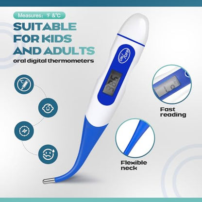 TrelaCo 36 Pcs Digital Thermometers, Oral Fast Reading, Blue - size: Blue