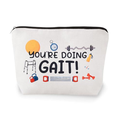 Funny Physical Therapy Gifts for Women Pt Occupational Therapist Graduation Gifts for Physical Therapist Students Assistant You're Doing Gait Make up Cosmetic Toiletry Bags Pouches - color: Doing Gait
