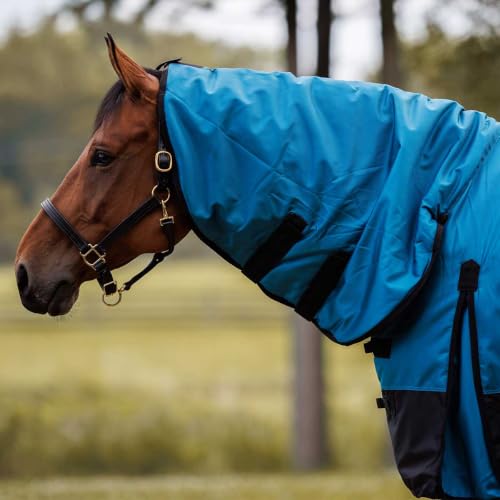Country Pride Heavyweight Turnout Blanket for Horses, 1680D Waterproof Durable Outer Shell, 300g Insulation, Attached Neck Cover, Adjustable Front and Leg Straps, Shoulder Gussets, Tail Cover (74) - size: 74