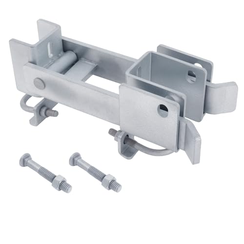 Chain Link Commercial Strong Arm Double Gate Latch 1-5/8" Thru 2" - color: Silver