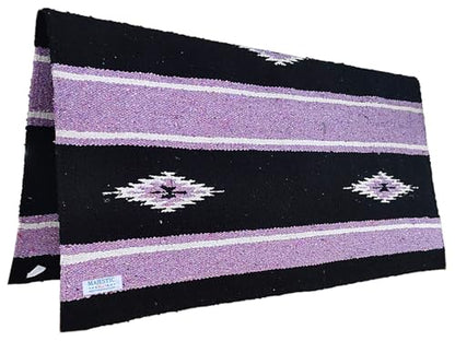 Majestic Ally 36"x 34" Navajo Design Acrylic Saddle Blanket -2.4 lbs (Purple and Black) - color: Purple and Black