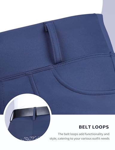 Women's Horse Riding Pants with Full Seat Silicone Grip - color: Navy, size: X-Small