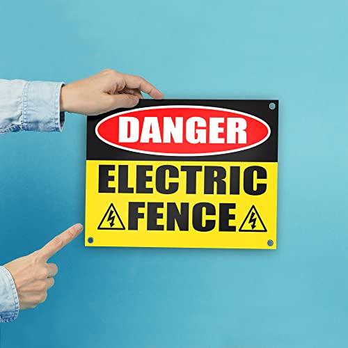 Electric Fence Warning Sign, 11x8 Corrugated Plastic, Single-Sided