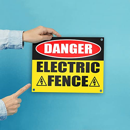 Electric Fence Warning Sign, 11x8 Corrugated Plastic, Single-Sided