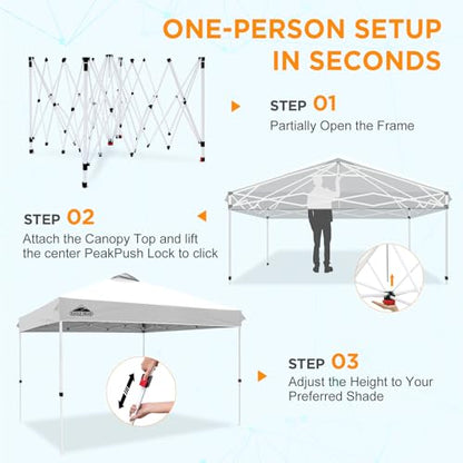 EAGLE PEAK 12x12 Pop Up Canopy Tent Easy Up Canopy Outdoor, White - color: White, size: 12x12