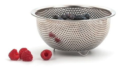 RSVP International Endurance Kitchen Collection Colander Strainer, Berry, Pierced Stainless Steel - size: Berry