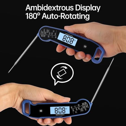Lonicera Instant-Read Meat Thermometer, 1-Second, ±0.5°F Accuracy, Blue - color: BLUE