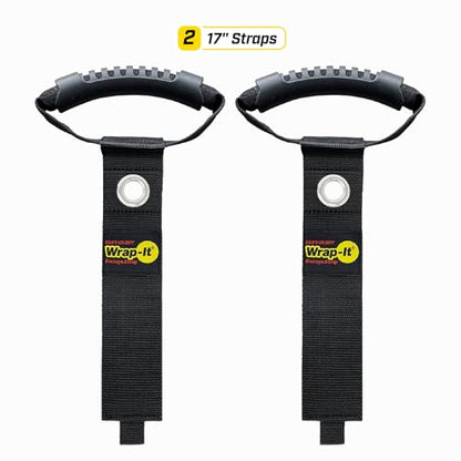 Easy-Carry Wrap-It Storage Straps - 17" (2-Pack) Black with Grommet - color: Black, size: 17" (2 Pack) with Grommet