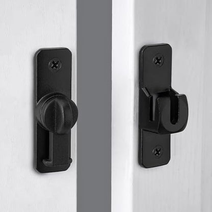 Matte Black Aluminum Alloy Gate Lock,90/180 Degree Barn Door Latch - color: Matte Black