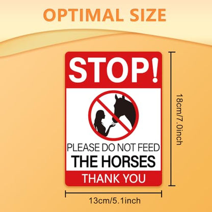 WADORN 10Pcs Please Do Not Feed The Horses Thank You Sign Sticker, Stop Feeding Horses Sign Self-Adhesive Vinyl Decal No Feeding Sign Warning Stickers for Horse Stables and Pastures 7.08x5.12 Inch - style: Do Not Feed The Horses