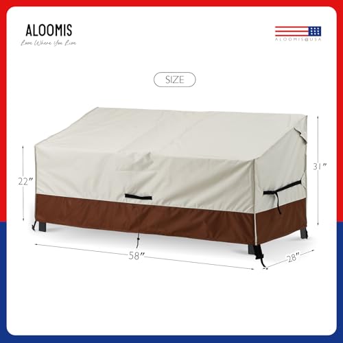 Patio Loveseat Cover Waterproof 420D Bench Cover, 58"x28"x31", 2pc - color: Brown-2pc, size: 58L x 28W x 31H inch