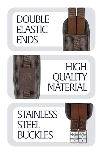 Equinavia Saga Long English Girths for Horses, Easy Care Non-Slip Design - size: 44"