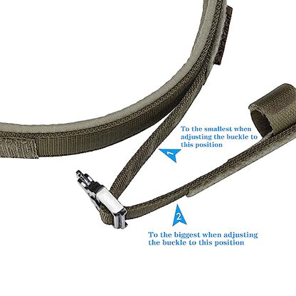 EXCELLENT ELITE SPANKER Tactical Nylon Dog Collar Military Metal Buckle - color: Ranger Green, size: M-(14''-18")