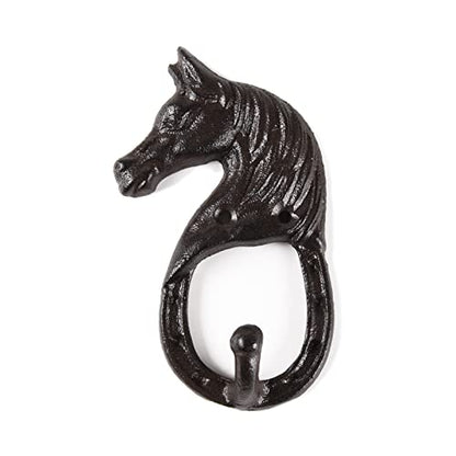 BRASSTAR Cast Iron Horse Head Single Wall Coat Hook Hanging for Coats, Bags, Hats, Towels, Keys, Rustic Retro Home Decorative Gift TQGJPT269 (1)