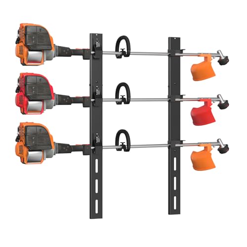Weed Eater Rack for Trailer, 3 Place Heavy Duty Rust-Proof Weedeater Racks, Trimmer Rack for Open Trailer Truck with Combination Locks - color: 3 Place