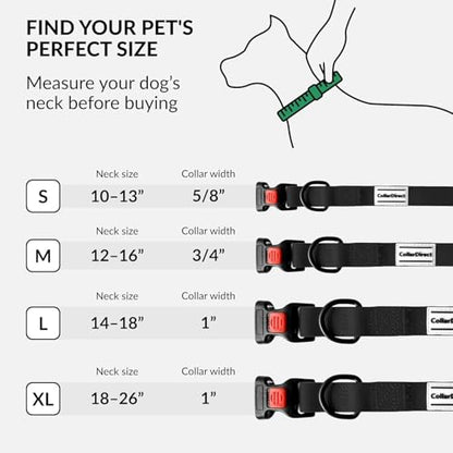 Heavy Duty Waterproof Dog Collar, PVC-Coated Nylon (Black, 10-13) - color: Black, size: Neck Fit 10"-13"