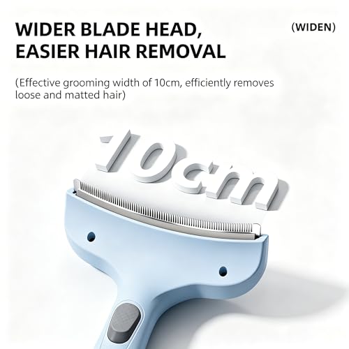 Professional Pet Deshedding Brush for Loose Undercoat Fur, Pet Grooming Comb for Long & Short Haired Dogs Cats, Gentle Skin Friendly - color: blue