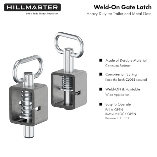 Weld-on Trailer Spring Latch Lock, Heavy Duty Trailer Gate Latch Universal Long Spring Lock, Spring Latch Assembly with Plain Tube,Spring Loaded Latch for Barn Doors, Tracks & Ramp Doors (Pack of 2) - size: 3.5in