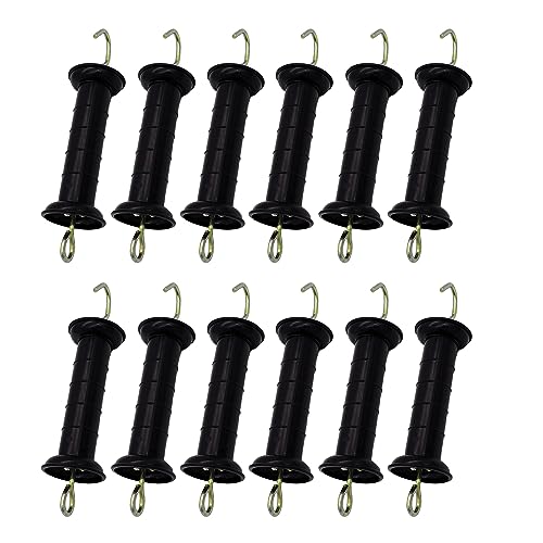 Plastic Electric Fence Gate Handle Insulators, Black, 12 Count