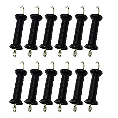 Plastic Electric Fence Gate Handle Insulators, Black, 12 Count