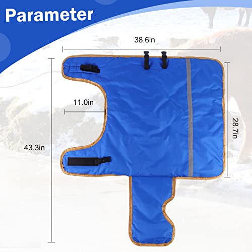 2pcs All-Weather Calf Blanket with Fleece Lining & Windproof Shell - Versatile Goat Blankets for Winter and Durable Sheep Blanket with Full Belly Coverage (Plucked Blue 2pcs) - color: Plucked Blue