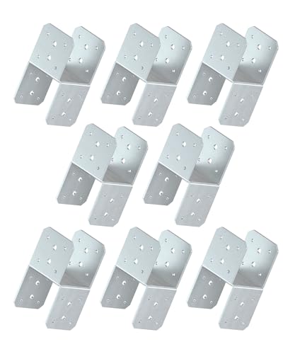 4x4 Post Bracket Kit for Wood Posts, Pergola, Decks, Porches, Beams | Inner Size 3.5" x 3.5", Heavy-Duty Steel Corner Joiner Connector, Outdoor Support Hardware, Hot-Dip Galvanized 8 Pack - color: Hot-Dip Galvanized