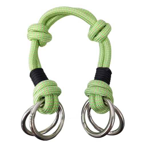 Tahoe Tack Bitless Bridle Nosepiece – Two-Tone Stiff Rope Design, 4 Steel Rings, Knotted for Precision, 1-Year Warranty - color: Green/Tan