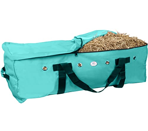 Majestic Ally 1200 D Nylon Fabric Large 44” x 20” x 16” and Extra Large 53"x 24" 20" Heavy-Duty Hay Bale Storage Bag (Red) (Extra Large, Turquoise) - color: Turquoise, size: Extra Large