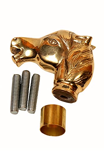 Brass Horse Head Solid Handle Victorian Style Walking Stick for Wooden Cane