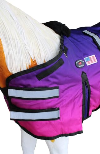 1680D Miniature Foal Pony Donkey Weanling Winter Blanket 519TS07-XL - color: Berry Ombre, size: 48-54 Inches (Xlarge)