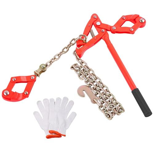 Chain Fence Strainer Plain Barbed Woven Wire Stretcher Tool for Center & End Post Pull, Carbon Steel Fence Tensioner Repair Tool, 47.25" Chain Capacity 2200lbs Farm, Ranch (Red, 1 Pack) - color: Red (1 Pack)