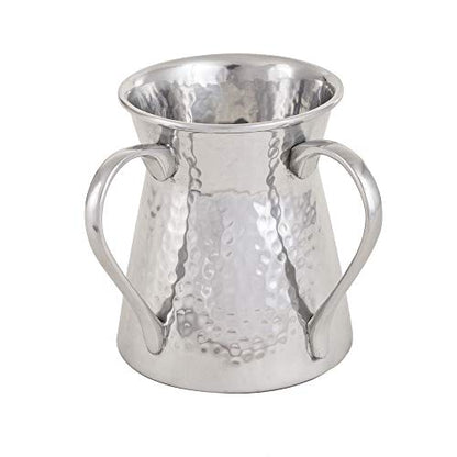 EMANUEL Yair Hand Washing Cup Netilat Yadayim Hammered Stainless Steel