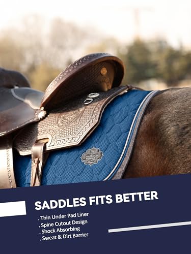 Harrison Howard Western Saddle Pad Liner, Thin Wool Felt Under Pad with Spine Cutout, Shock Absorbing Sweat Barrier - color: Gray, size: 30"Lx30"W-5mm Thick