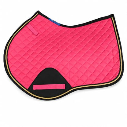 Horse Equine Contoured English Quilted Cotton All Purpose Saddle Pad 72TS37 - color: Pink
