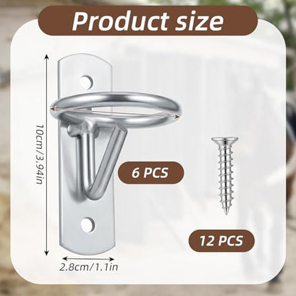 6 Pcs Bucket Hooks for Horses Metal Equestrian Water Bucket Hook Hangers Horse Stalls Feed Barn Farmhouse Supplies,Silver
