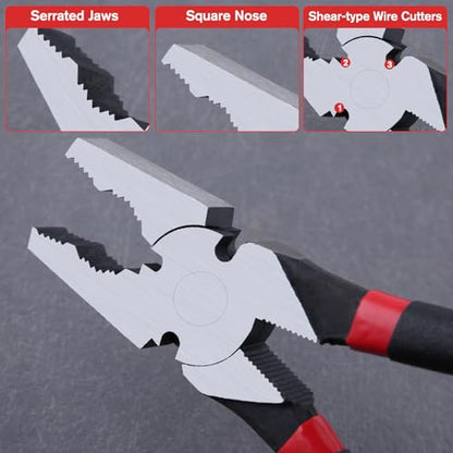 SPEEDWOX 10 Inch Square Nose Fence Pliers With Shear-Type Wire Cutters - style: 10" Square Nose Fence Pliers