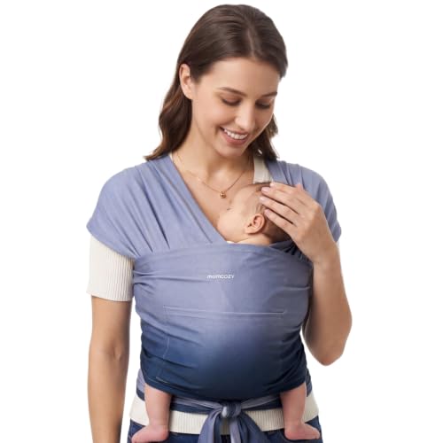 Momcozy Baby Wrap Carrier, Easy-On 2-Piece Design, Newborn to 33 lb - color: Gradient Blue
