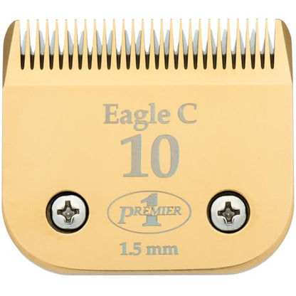 Premier 1 Eagle 10 Ceramic Blade Set for Small Clippers | For cattle, hogs, sheep, goats, horses & dogs. Leaves .06" hair. Ceramic top blade holds edge longer. Fits A5 clippers. - size: Eagle 10 Ceramic