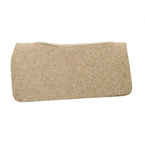 Weaver Equine 30" x 30" Contoured Wool Blend Felt Horse Saddle Pad Liner, Shock Absorbing Western Saddle Pad Protection, Durable Equine Supplies, Tan - style: 3/4" Thick