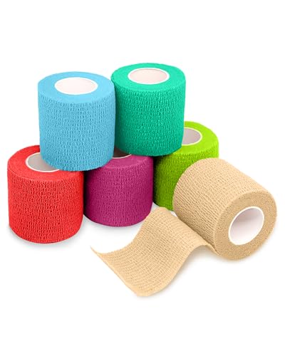 FriCARE Self Adhesive Bandage Wrap, Medical Tape in First Aid Kit | Elastic Cohesive Bandages for Sports/Vet/Wrist Ankle Wounds, 2 Inches X 5 Yards, Latex-free 6 Rolls, Kismet Dream - color: Kismet Dream