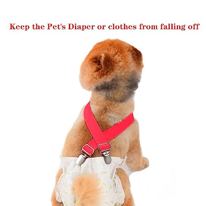 4 Pcs Dog Diaper Suspenders | Cat Suspenders | Female Male Dog Skirt Dress & Diaper Keeper | for Small Medium and Large Dogs (Black, Red, Pink, Blue, M) - size: Medium