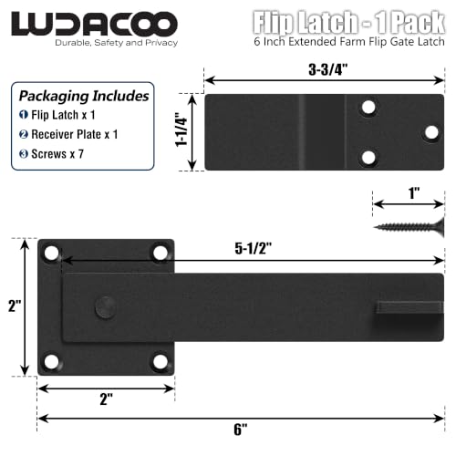 6" Extended Farm Flip Gate Latch