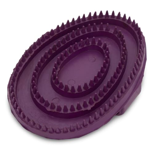 Grewal Equestrian Palm Fit Curry Comb (Purple) - color: Purple